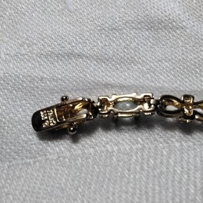 Ross Simons Aquamarine With Diamond Accents Gold Vermeil Bracelet