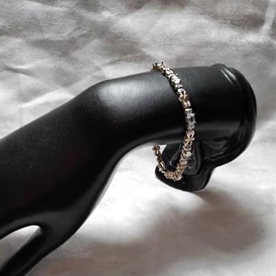 Ross Simons Aquamarine With Diamond Accents Gold Vermeil Bracelet