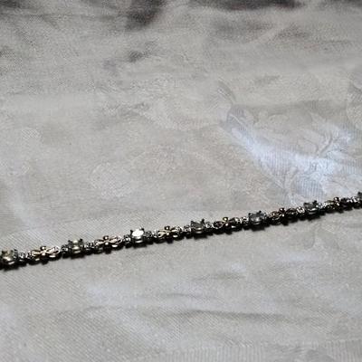 Ross Simons Aquamarine With Diamond Accents Gold Vermeil Bracelet