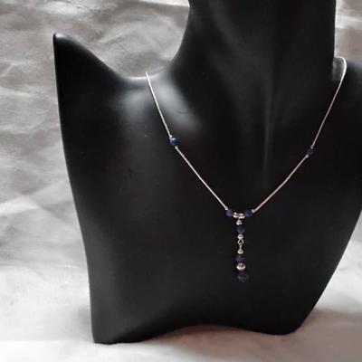 Vintage Liquid Silver Lapis Lazuli 16" Necklace