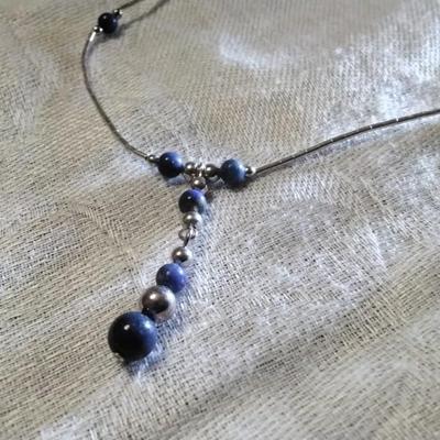 Vintage Liquid Silver Lapis Lazuli 16" Necklace
