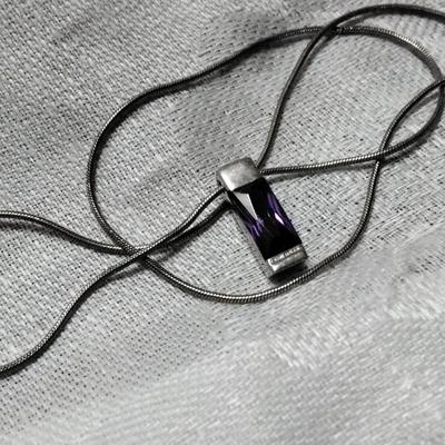 Absolutely Gorgeous Vintage Amethyst 16" 925 Necklace