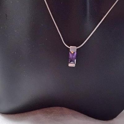 Absolutely Gorgeous Vintage Amethyst 16" 925 Necklace