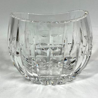 Oblong Square Grid Cut Waterford Crystal Vase Dish Bowl