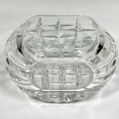 Oblong Square Grid Cut Waterford Crystal Vase Dish Bowl