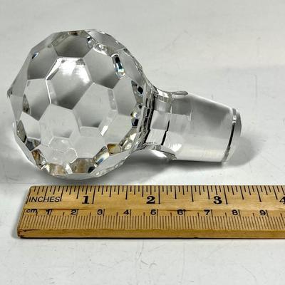 Round Prism Style Crystal Glass Decanter Bottle Stopper Top