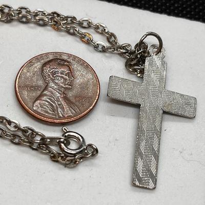 CROSS PENDANT BLUE ENAMELED 