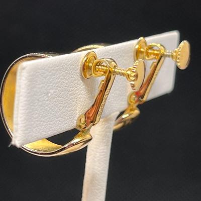 VINTAGE NAPIER CLIP-ON THICK HOOP EARRINGS