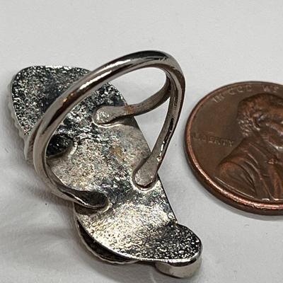 FAUX SILVER TURQUOISE, SHELL RING