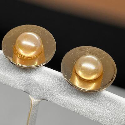 CLASSY VINTAGE PEARLY CUFFLINKS PAIR ANSON