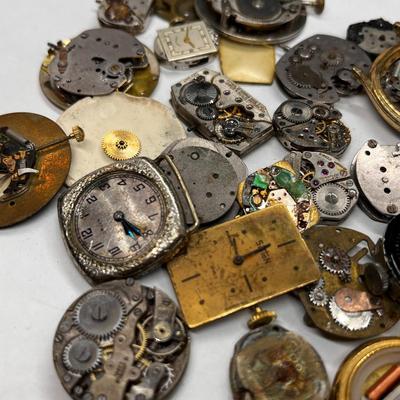 OLD WRISTWATCH MECHANISMS ETC