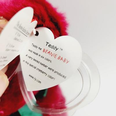 14 IN TY BEANIE BABIES CRANBERRY TEDDY