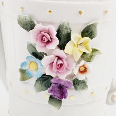 VINTAGE SCHMID BROTHERS PORCELAIN MUSICAL WATTERING CAN MUSIC BOX