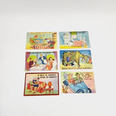 FUNNY VINTAGE 6 PC POST CARDS