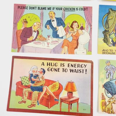 FUNNY VINTAGE 6 PC POST CARDS
