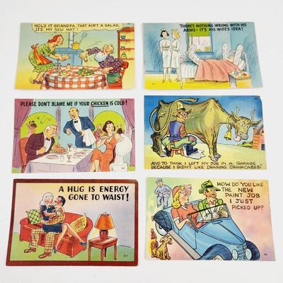 FUNNY VINTAGE 6 PC POST CARDS