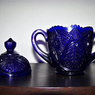 Cobalt Blue covered sugar dish