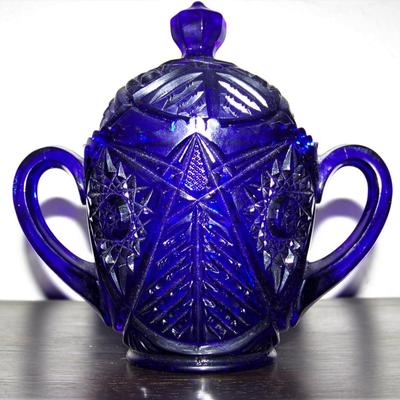 Cobalt Blue covered sugar dish