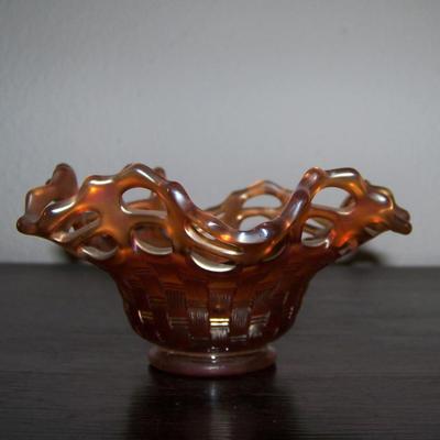 Marigold Basketweave dish bowl