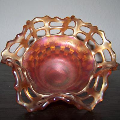 Marigold Basketweave dish bowl