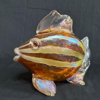 UNIQUE- JIM BUSH -SIGNED ART GLASS FISH