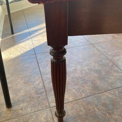 Vintage bench with needlepoint seat
