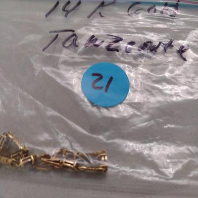 14K Gold Tanzanite Bracelet 5.3g (#21)