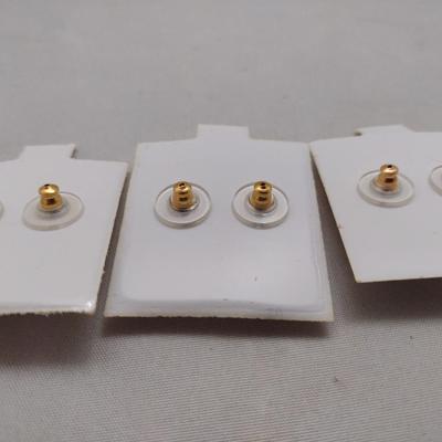 Three Sets of 14k Gold Semi-Precious Gem Stone Earrings (#22)