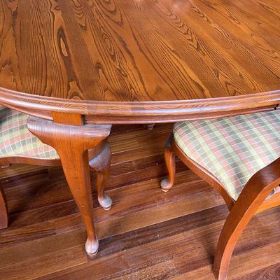 Solid Wood Table & 4 Chairs Set With Leafs