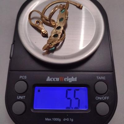 14K Gold Emerald Bracelet 5.5g (#32)