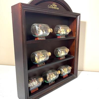 Ships of Discovery Display Set with 7 Ships In A Bottle