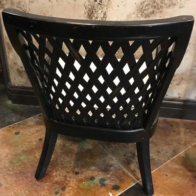 Black Lacquered Barrel Back Side Chair