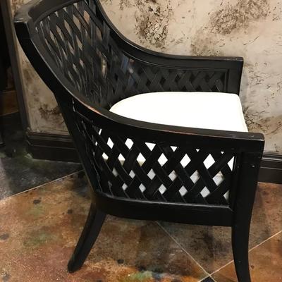 Black Lacquered Barrel Back Side Chair