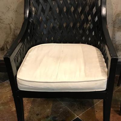 Black Lacquered Barrel Back Side Chair