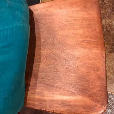 Vintage Wooden Rocking Chari with handmade patchwork cover