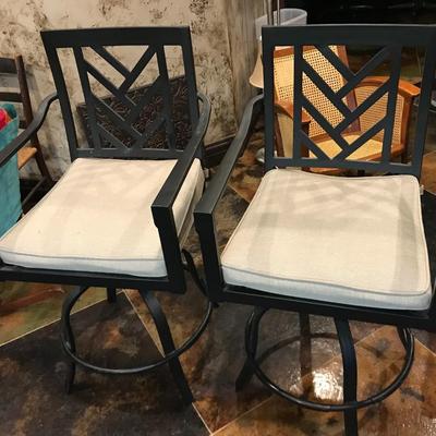 Pair of 2 Outdoor/Indoor Swivel Counter height chairs