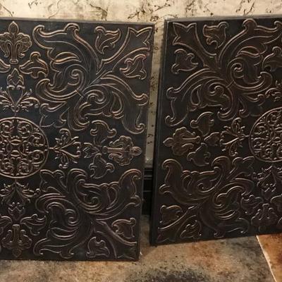 Pair of Hanging Metal wall art pieces