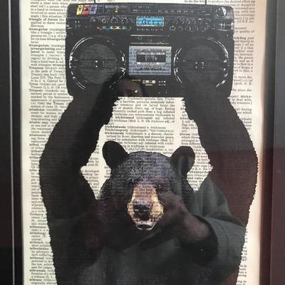 Mixed Media Lloyd the Black Bear Wall art