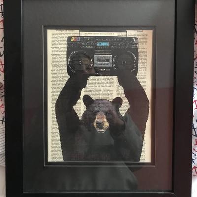 Mixed Media Lloyd the Black Bear Wall art