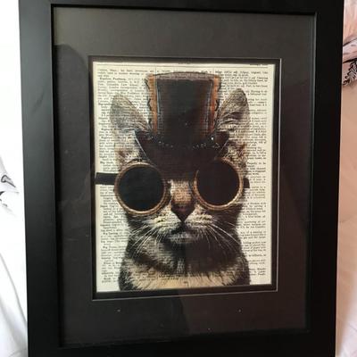Steampunk Cat Framed Art