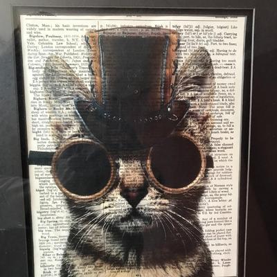 Steampunk Cat Framed Art