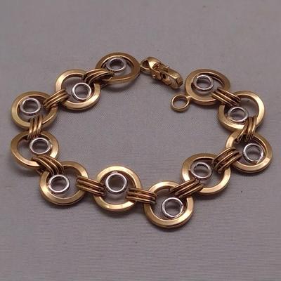 14k Gold Round Contemporary Link Bracelet 10.9g (#38)