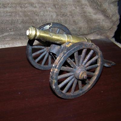 Vintage Cast Iron and Brass Cannon