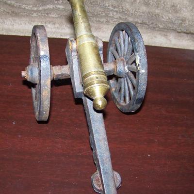 Vintage Cast Iron and Brass Cannon