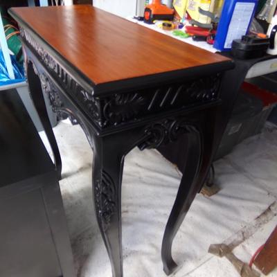 Black sofa/hall table.
