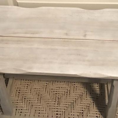 White Distressed Bedroom Bench