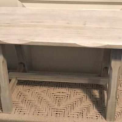 White Distressed Bedroom Bench