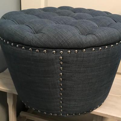 Round Tufted Stool Storage Container