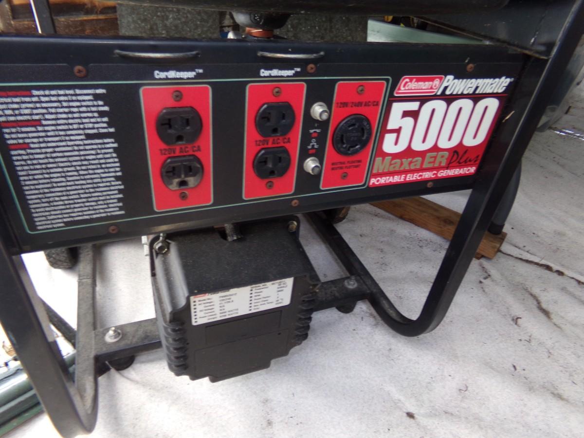 Coleman Power Mate 5000 MAXA ER Plus Portable Generator. Works