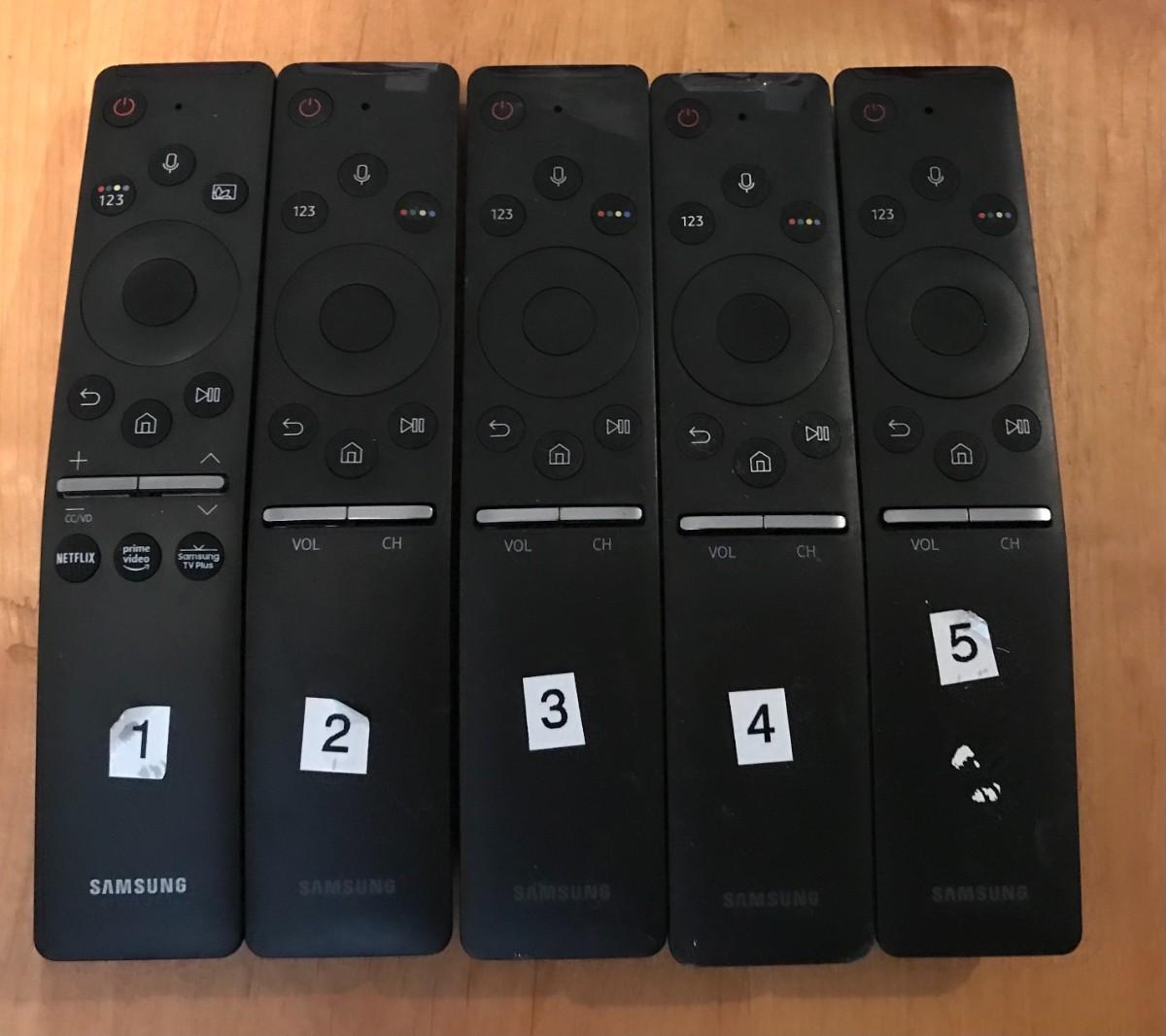 Lot of 5 Samsung Remotes